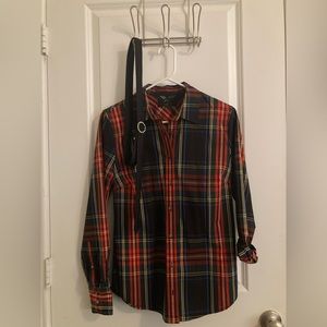 Women’s J. Crew flannel and silk belt set size 4